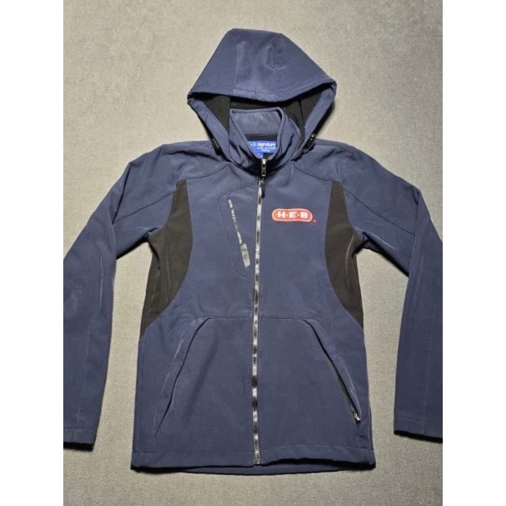 HEB Threads Signature Collection Outerwear Hooded‎ Zip Up Jacket XS Blue Black